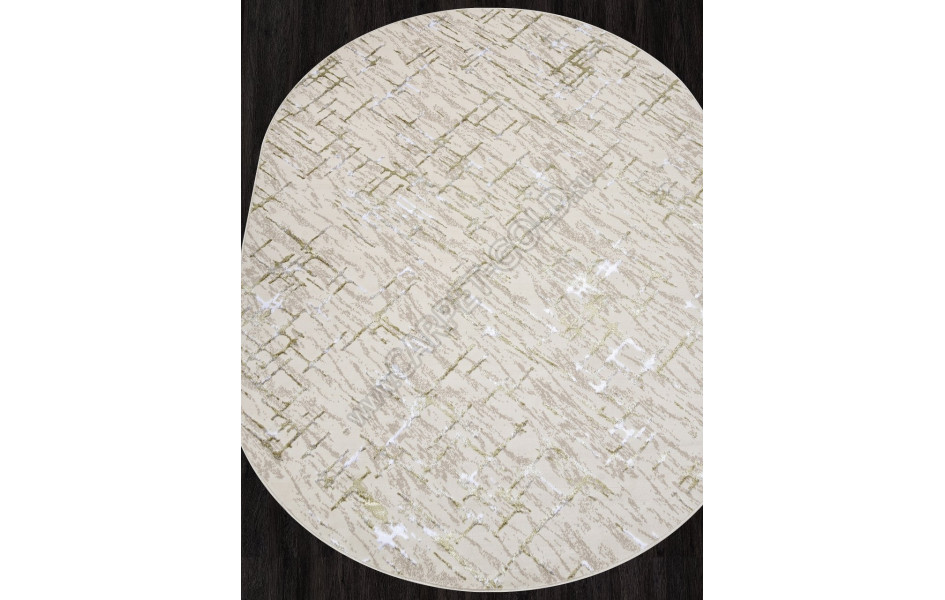 Ковер F164 - CREAM-GREEN - Овал - коллекция LIMAN